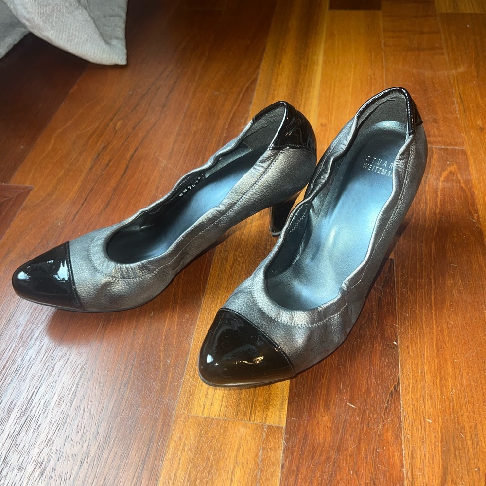 Stuart Weitzman Black and Gray Heels